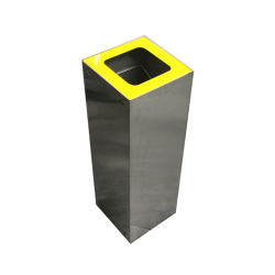 Basurero Cuadrado Inox con Tapa Color