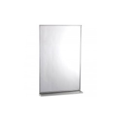 Espejo y repisa con marco de acero